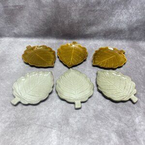 Mikasa Gourmet 6" Basics Rustic Leaves Plates Set of 6 Leaf Shape